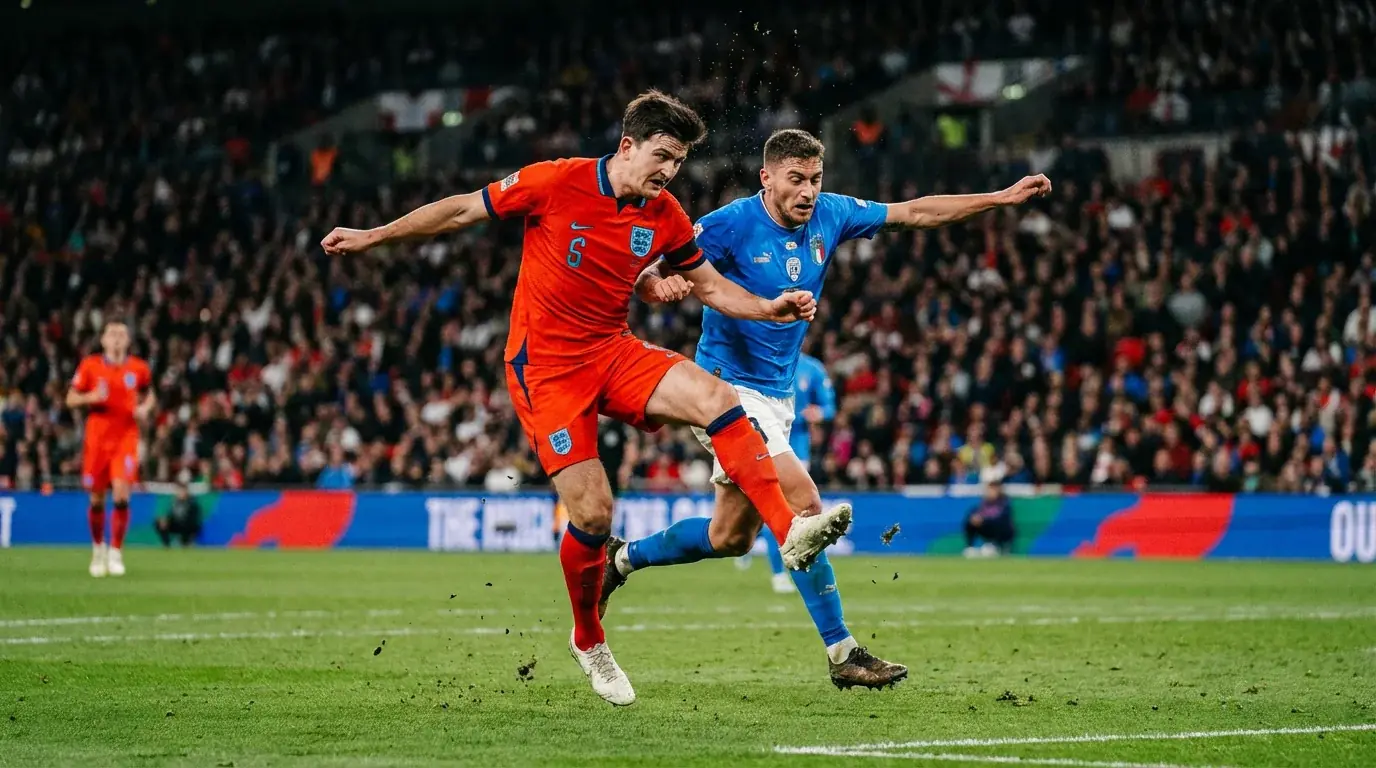 Joueurs de football lors d'un match international de haut niveau en Coupe du Monde