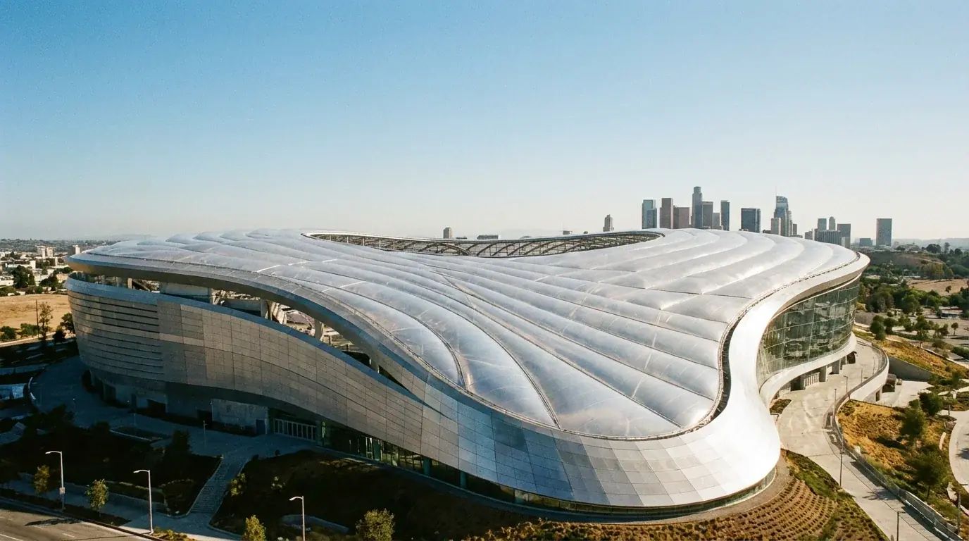 SoFi Stadium à Inglewood près de Los Angeles, stade ultramoderne accueillant des matchs de la Coupe du Monde 2026